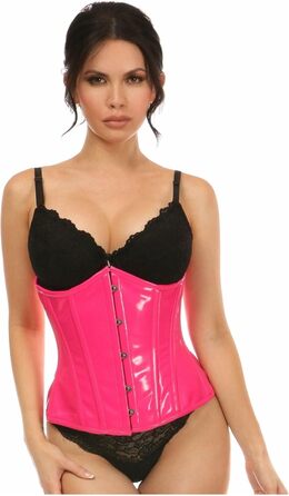 Корсет Daisy Corsets рожевий, лакований PVC, під груди, M