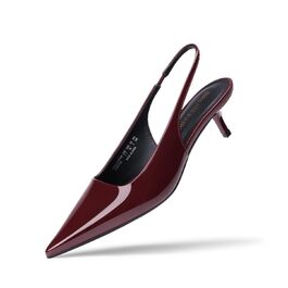 Жіночі туфлі-човники Dream Pairs на низьких підборах (Kitten Heels) з відкритою п'ятою (Slingback), бордові, розмір 37 EU