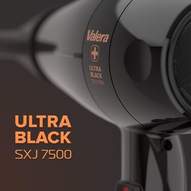 Професійний фен для волосся Valera Swiss Silent Jet Light 7500 Ultrablack, 2000 Вт, з іонним генератором та мотором PM-Pro
