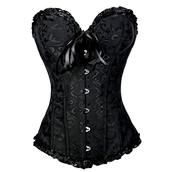 Чорне корсетне мереживо для повних грудей: мереживний корсет XXL для вечірньої сукні та повсякденного носіння