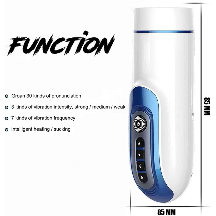 Масажер для чоловіків з 7 режимами вібрації та підігрівом - 3D силікон, автоматичний стимулятор пеніса