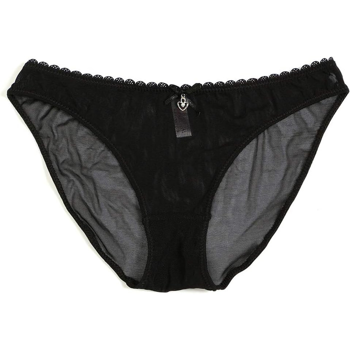 Комплект бюстгальтера та трусиків мереживний прозорий без підкладки для жінок великих розмірів, чорний, 95D