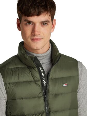Чоловічий легкий пуховий жилет Tommy Jeans, колір Fatigue Green, розмір XS