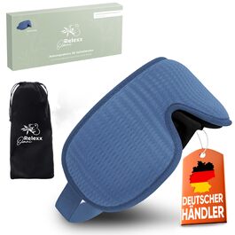 Маска для сну 3D з ефектом пам'яті (Memory Foam) для жінок та чоловіків, світлоізолююча м'яка маска для очей з чохлом для подорожей, синя