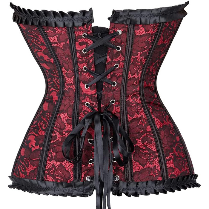 Корсетний топ KUOSE для повних грудей, чорно-білий, великі розміри, червоний