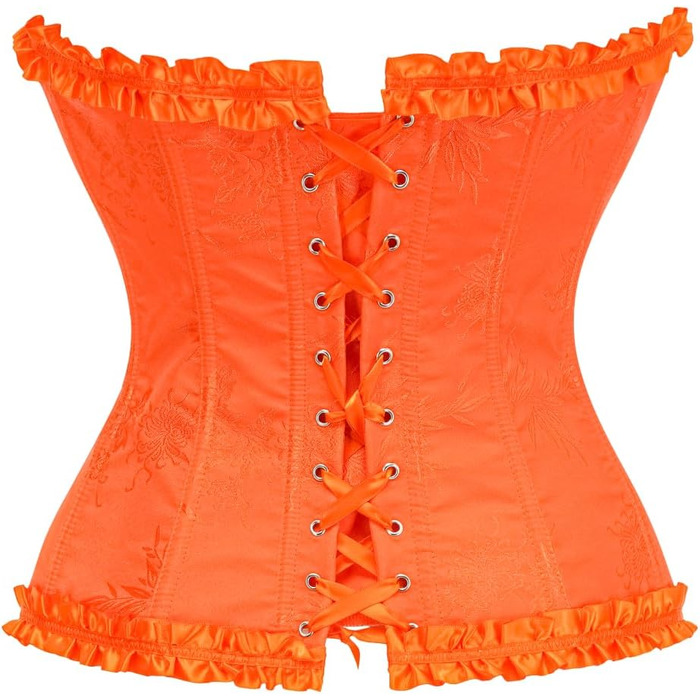 Корсет жіночий KUOSE з нагрудником, великі розміри S-6XL, чорний (30-32, помаранчевий)