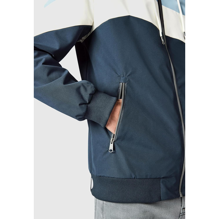 Чоловіча легка демісезонна куртка Ragwear Stewie Block: водонепроникна та дихаюча з капюшоном, Dusty Blue, розмір S-4 (M)