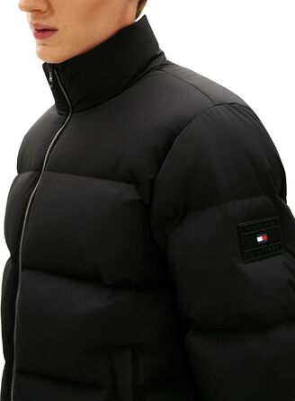 Чоловіча пухова куртка Tommy Hilfiger з коміром-стійкою, чорна, розмір XXL