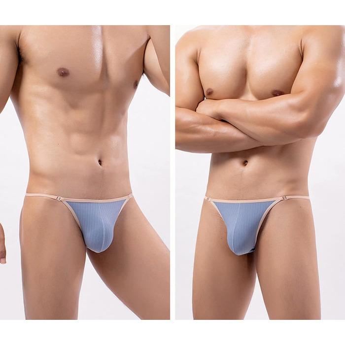 Шорти-бікіні чоловічі Faringoto, знімні боковини, комфортні, сексуальні, U-подібні (L, Синій)