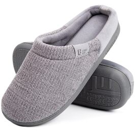 Жіночі домашні капці LongBay з ефектом пам'яті (Memory Foam), протиковзкі зручні пантофлі сліпони, сірі, розмір 38/39 EU