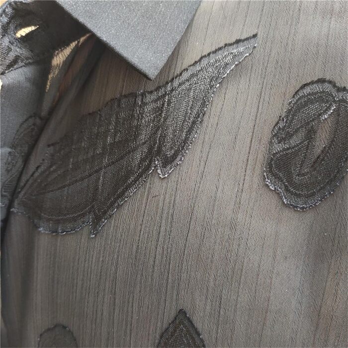 Чоловіча прозора сорочка Yeuyyben, чорна, літня, з коротким рукавом, для клубів та вечірок, розмір EU S (50-65 кг)