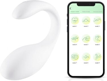 Вібратор для жінок та пар з 9 режимів вібрації, керування через додаток, тихий та потужний, білий