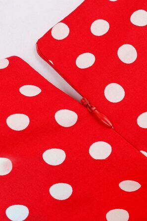 Сукня Rockabilly 50-х років AXOE для жінок, бавовна, з поясом (XL, червона в горошок)