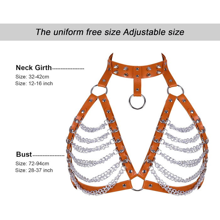 PETMHS Корсет з шкіри для жінок, повне покриття, готичний стиль, помаранчевий колір