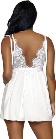 Нічна сорочка Babydoll Dreamgirl для жінок, комплект з G-String, білий/Ошатний сад