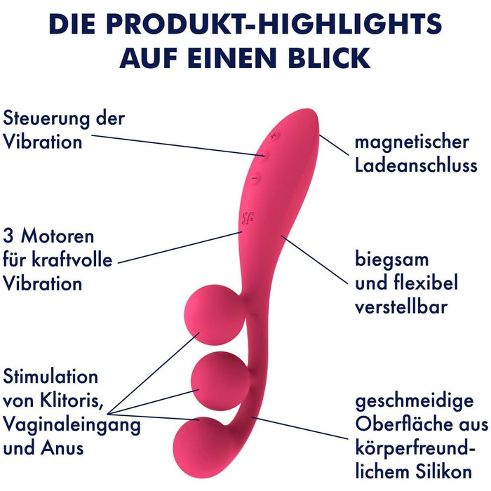 Satisfyer Tri Ball 1: жіноча вібратор з трьома моторами | Водонепроникний секс-іграшка | 20,5 см