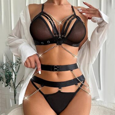 Жіночий корсет з мережива та металевої ланцюга ZHEYDAHOU для нічного клубу, готичний стиль, чорний колір