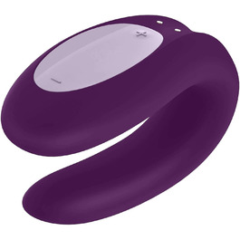 Satisfyer Double Joy Connect App - парний вібратор з керуванням через додаток | 9 см | Інтимні іграшки для пар | Сильні вібрації | Керування через додаток | Фіолетовий колір