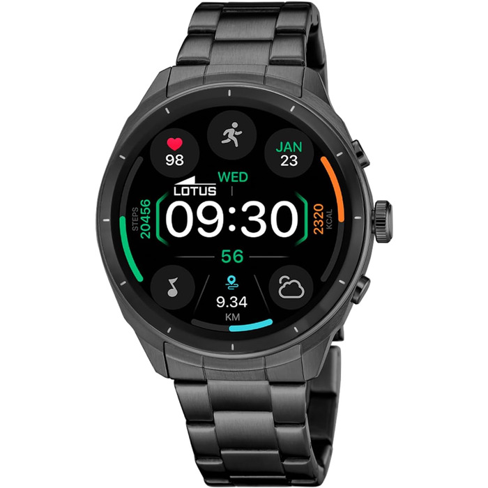 Смарт-годинник Lotus Smartime 2nd Gen Nexo 50206/1 для чоловіків, сталь 316L, водонепроникність IP65, ШІ-помічник, чорний