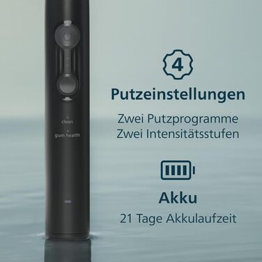 Електрична сонічна зубна щітка Philips Sonicare Series 4100 з датчиком тиску, 4 режимами очищення та дорожнім футляром, чорна, HX4044/52