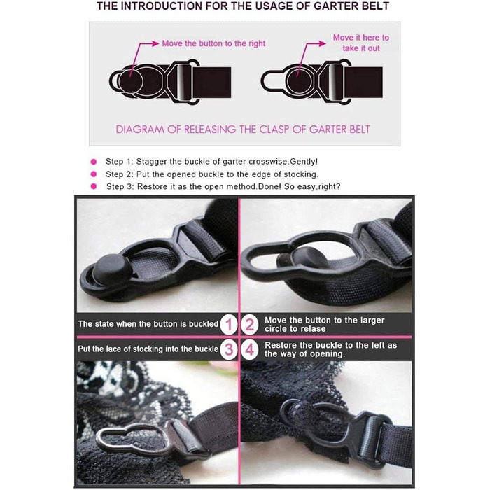 Гірчиця для панчіх Ohyeah Übergröße, мереживна, великий розмір з 6 ремінцями, кліпса для фіксації на стегнах, чорний, Medium-Large