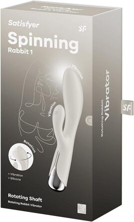 Satisfyer Spinning Rabbit – вібратор-зайчик | Стимуляція G-точки та клітора | Іграшка для дорослих з силікону | 12 вібрацій та 5 програм ротації | З кремом