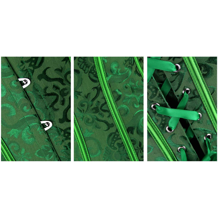 Корсет-боді Kimring для жінок, зелений, з мереживом, без бретелек, з високою талією