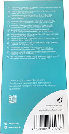 Насос для ерекції FRÖHLE PP028 Comfort-fit XL, скляний, 1 шт.