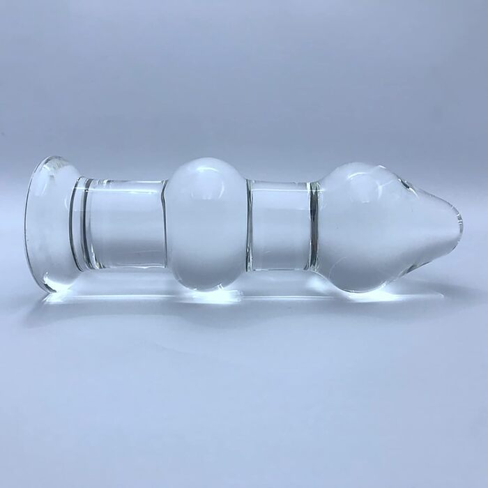 Анальний плагін зі скла ScreaAss Big Glas - великий прозорий анальний дилдо для чоловіків та жінок, 4.5/7.5/8 см