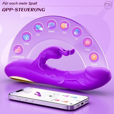 Вібратор для жінок Гобокен: кролик з 10 режимами вібрації, G-точка, кліторальний та анальний вібратор, для пар та індивідуального використання