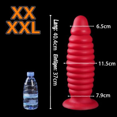 Анальний плагін Hrekssi з спіраллю, 7 розмірів, з силікону, для чоловіків та жінок, червоний