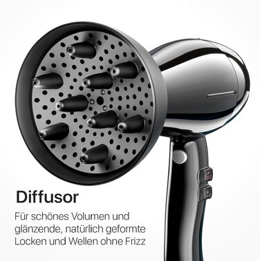 Професійний фен для волосся Valera Swiss Silent Jet Light 7500 Ultrablack, 2000 Вт, з іонним генератором та мотором PM-Pro