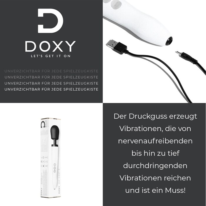 Вібратор для жінок Doxy: інтенсивна вібрація, перезаряджається, для дорослих