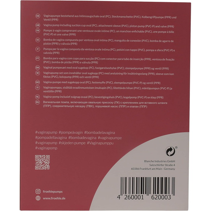 Насос вагінальний Frohle VP007 Solo Professional, прозорий (1 шт.)