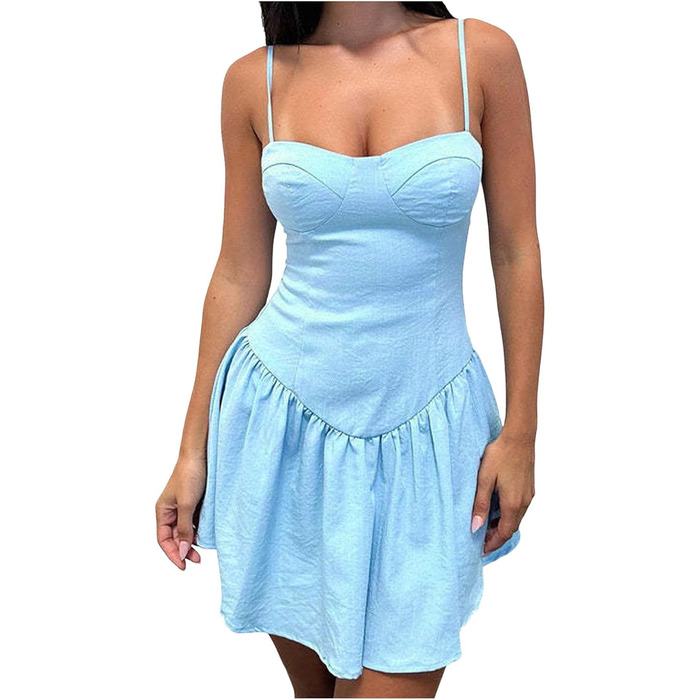 SRZYMJ Сексуальне нічне вбрання для жінок - прозора мереживна піжама/сорочка/нічна сорочка з танго (A3-блакитний, L)