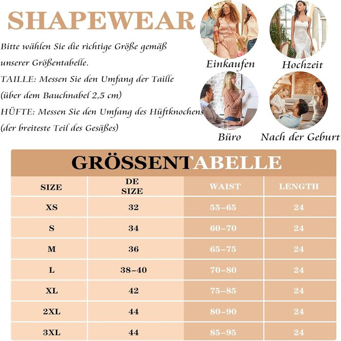 Корсет для талії жіночий, вашіння живота, модель Mieder, корсаж Shapewear, з 3 рядами гачків, 7 сталевих кісток, білий, 24.5 см, XXL