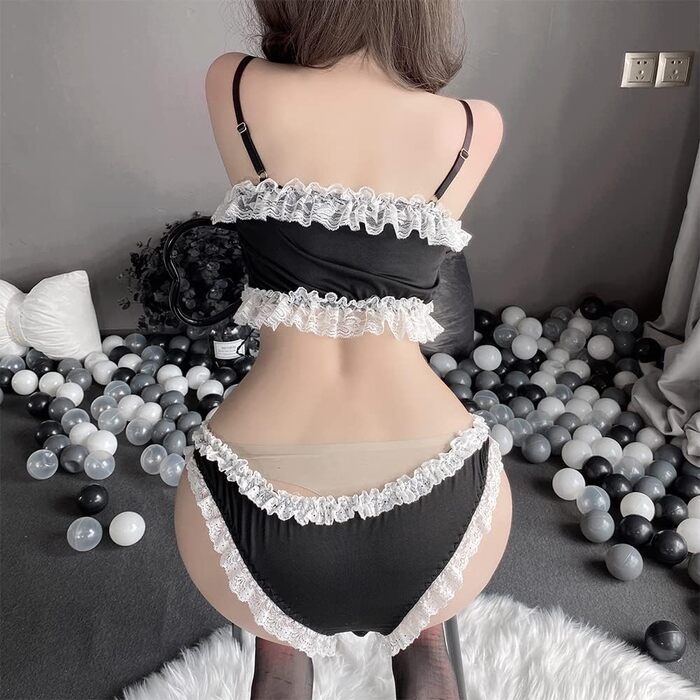 Костюм горничної Temptshow для жінок: сексуальний косплей аніме, милий котячий боді, відкрита грудь, стиль Лоліта, японська піжама з вирізами