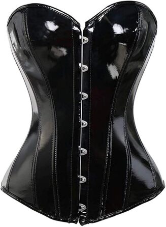 Корсет-топ KUOSE з PVC шкіри, чорний, розмір L - готичний стиль