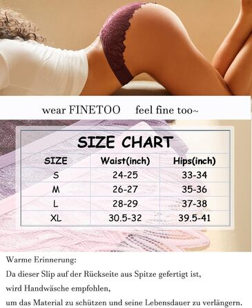 Набір трусиків FINETOO з 6 шт. - безшовні, мереживні, з низькою талією, S-XL