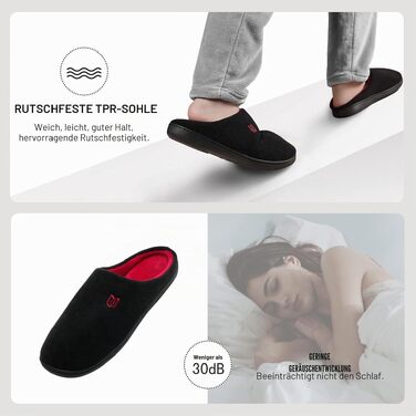 Унісекс капці WateLves з ефектом пам'яті (Memory Cotton) для дому та вулиці, осінньо-зимові, чорно-червоні, розмір 38/39 EU
