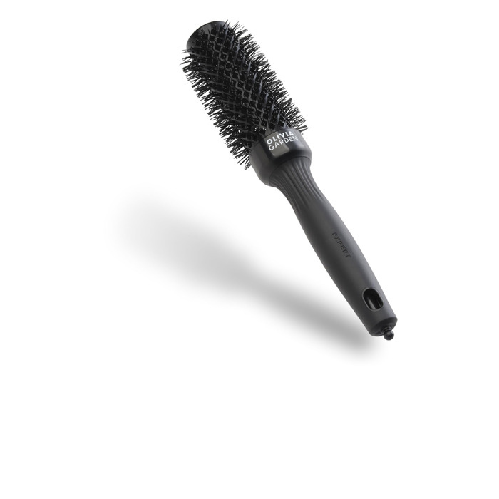 Керамическая круглая щетка для укладки волос Olivia Garden Expert Blowout Shine, антистатическая, 35 мм, черный цвет