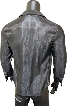 Чоловіча сорочка UNeedVog з прозорою тканини, чорна, з відкладним коміром, XL