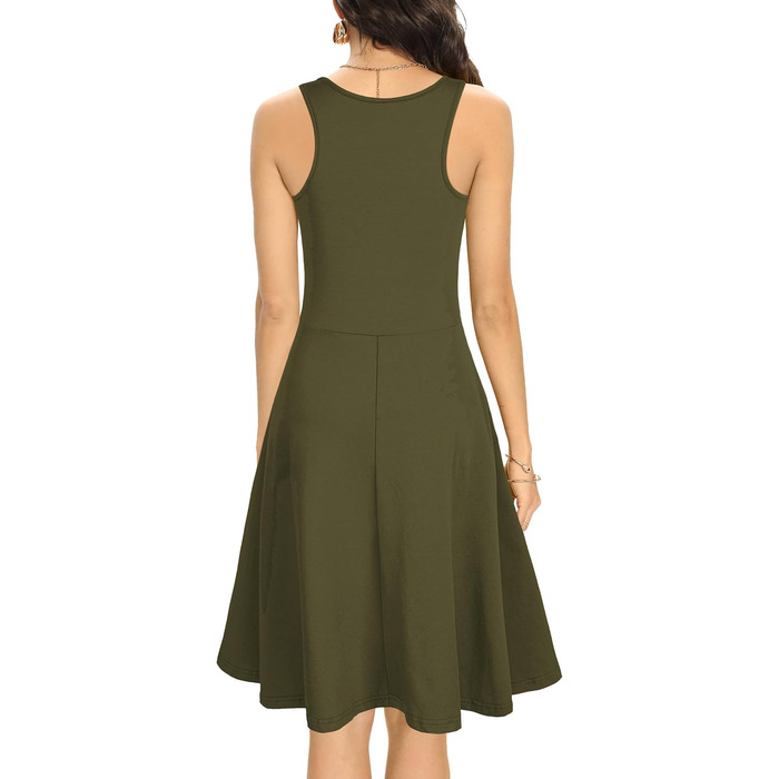 Сукня Daen Soerkleid Rockabilly вільний крій оливкова (XXL) - Короткий літній сарафан