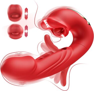 Вібратор для жінок з 10 режимами вібрації та стимуляцією клітора. Стимулятор клітора, 10 режимів, червоний