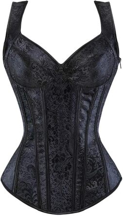 Жіноча нічна сорочка/корсет у стилі стимпанк: готичний топ з шнурівкою та блискавкою, з PU шкіри (XXL)
