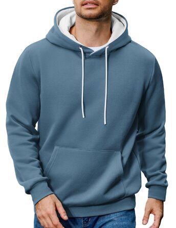 Чоловіче худі COOFANDY з капюшоном, бавовняний флісовий світшот (3XL, синій)