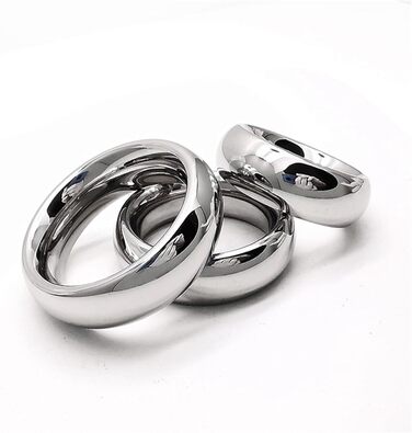 Сталевий кільце для пеніса з фіксатором яєчок, сталевий кільце для пеніса, кільця для пеніса, бондінг, кільце приборкання, інтимна біжутерія, секс-іграшки для чоловіків, затримка еякуляції, 3 розміри (40+45+50 мм)