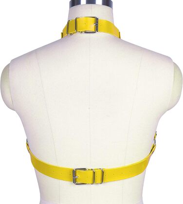 PETMHS Корсет з шкіри для жінок, повне покриття, шкіряний пояс, стиль панк готика (помаранчевий, жовтий)