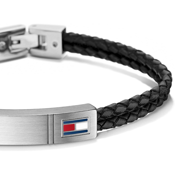 Шкіряний браслет чоловічий Tommy Hilfiger чорного кольору, модель 2701010