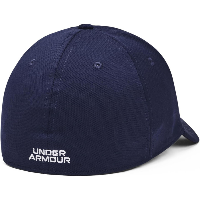 Дитяча кепка Under Armour Blitzing ADJ (регульована), темно-синя з білим логотипом, розмір XL-XXL